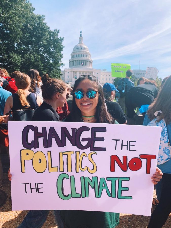 Junior+Alyssa+Perez+at+the+climate+strike+in+Washington+D.C.+Photo+courtesy+of+Alyssa+Perez.