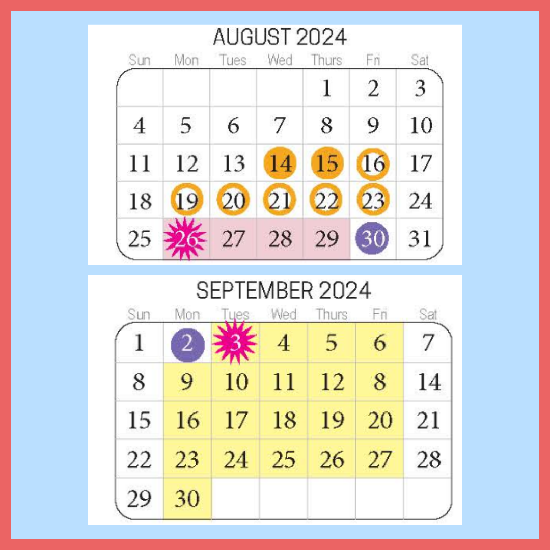 Starting dates of Pre_Labor Day options (top) and Post-Labor Day options (bottom).