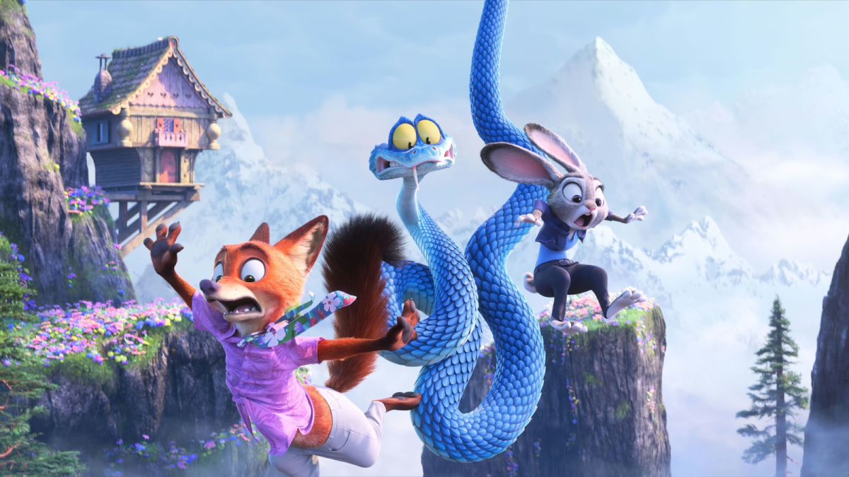 Nick Wilde, Judy Hopps, and new reptile character Gary De'Snake, Walt Disney Animation Studios